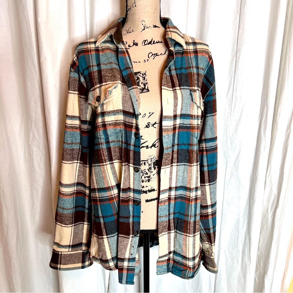 Men's Casual Plaid Flannel Button Down Shirt